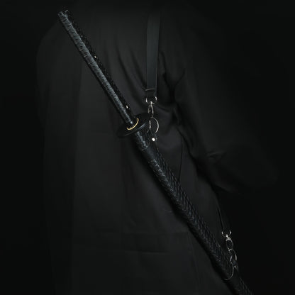 Obsidian Katana · Leather Scabbard Full Tang (105cm)