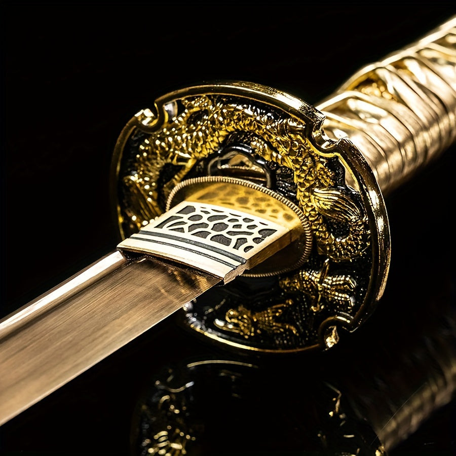 Golden Dragon Katana · 1065 Carbon Steel Gold-Baked Finish (103cm)