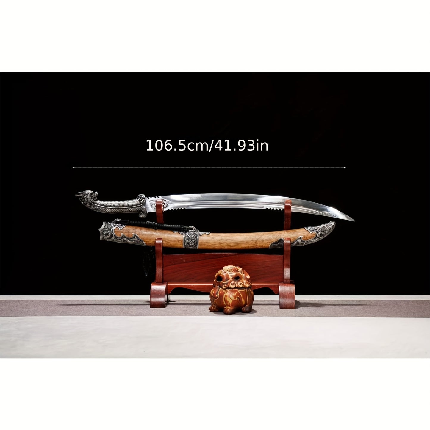 Moyu Tang Dao · Dragon Head Pommel Natural Wood Scabbard (106.5cm)