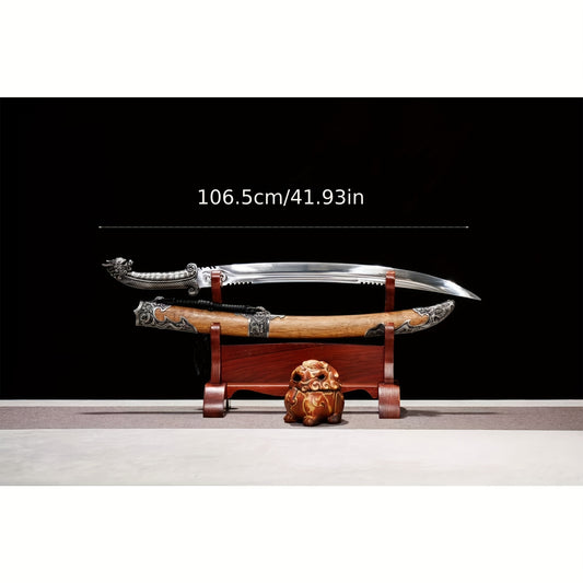 Moyu Tang Dao · Dragon Head Pommel Natural Wood Scabbard (106.5cm)