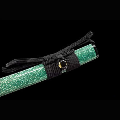 Roaring Tiger Sanmai Katana with Real Hamon | Full Tang Laminated Steel Pearl Rayskin Scabbard 103cm