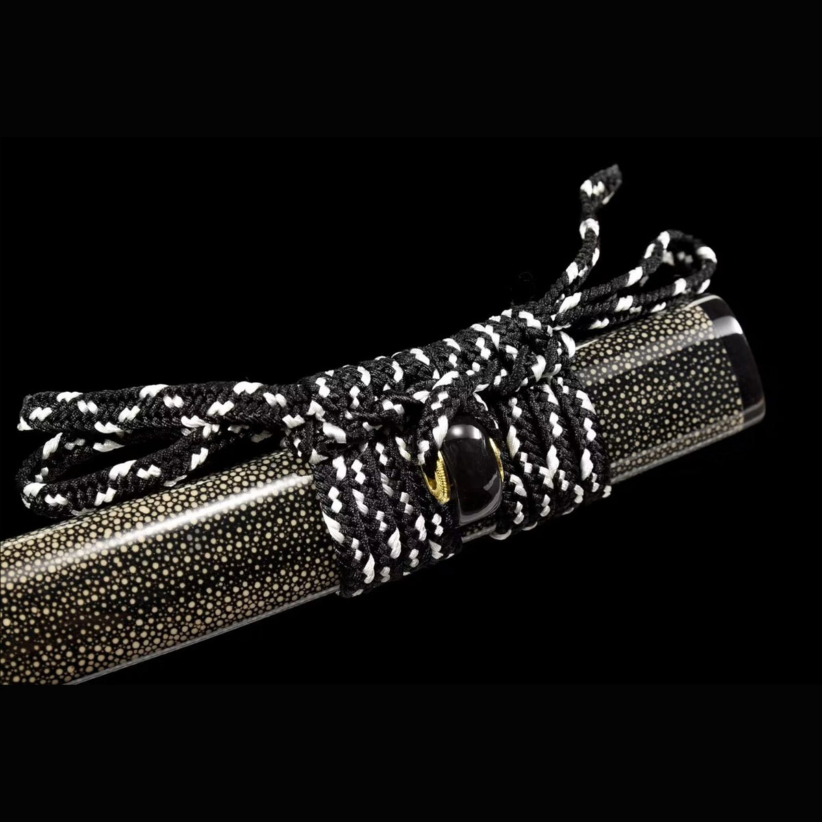 Qunlong San Mai Katana with Real Hamon | Full Tang Three-Layer Folded Steel Ray Skin Scabbard 103cm