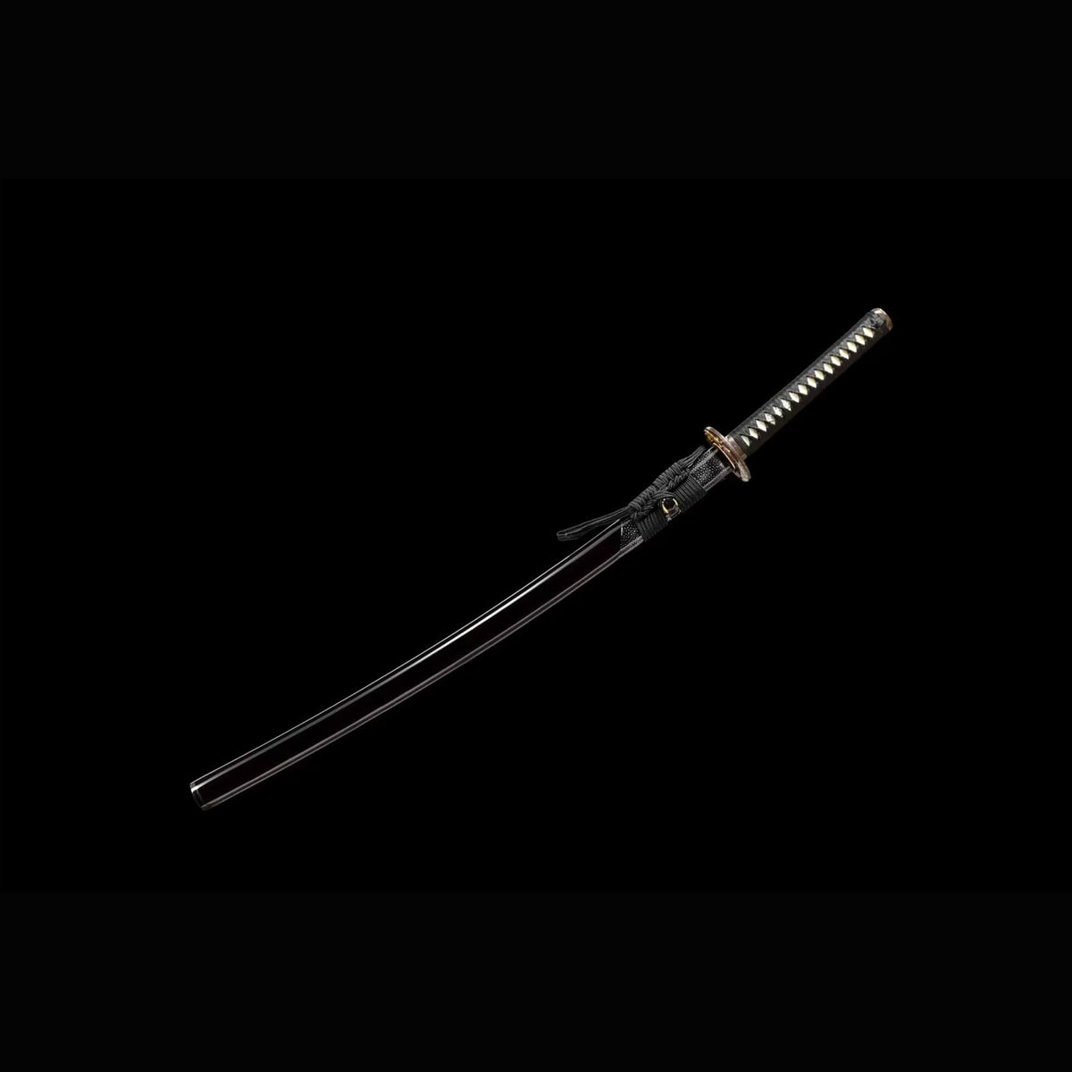Roaring Tiger Sanmai Katana with Real Hamon | Full Tang Laminated Steel Diagonal Rayskin Scabbard 103cm