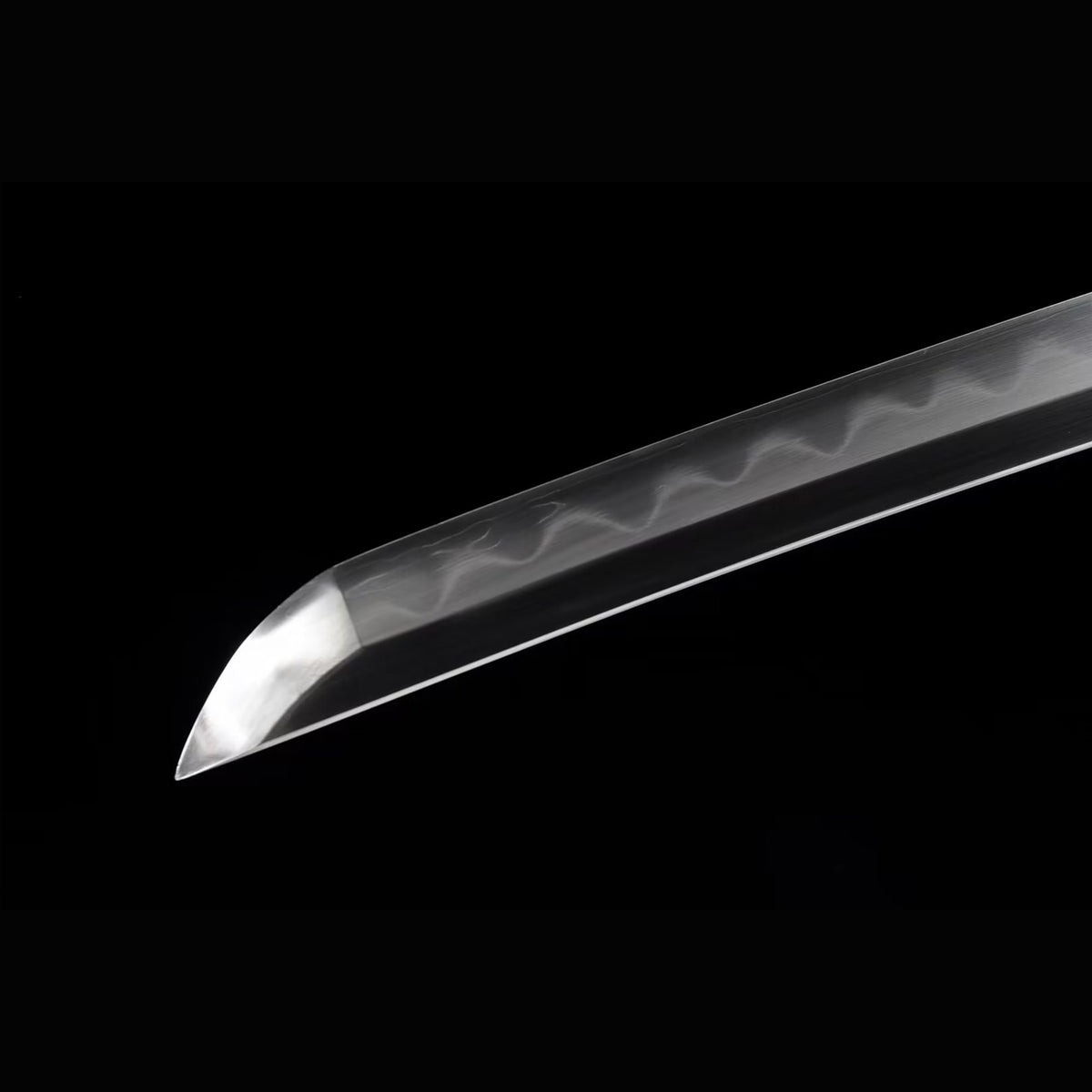 Qunlong San Mai Katana with Real Hamon | Full Tang Three-Layer Folded Steel Ray Skin Scabbard 103cm