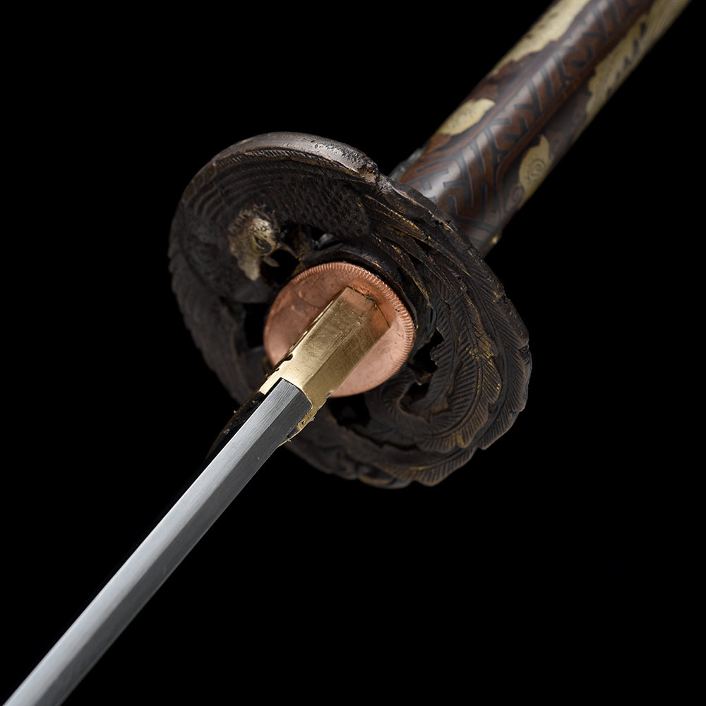 Imperial Sakura Tachi | Clay Tempered Pattern Steel Gilt Gold & Silver Copper Scabbard Collector Sword