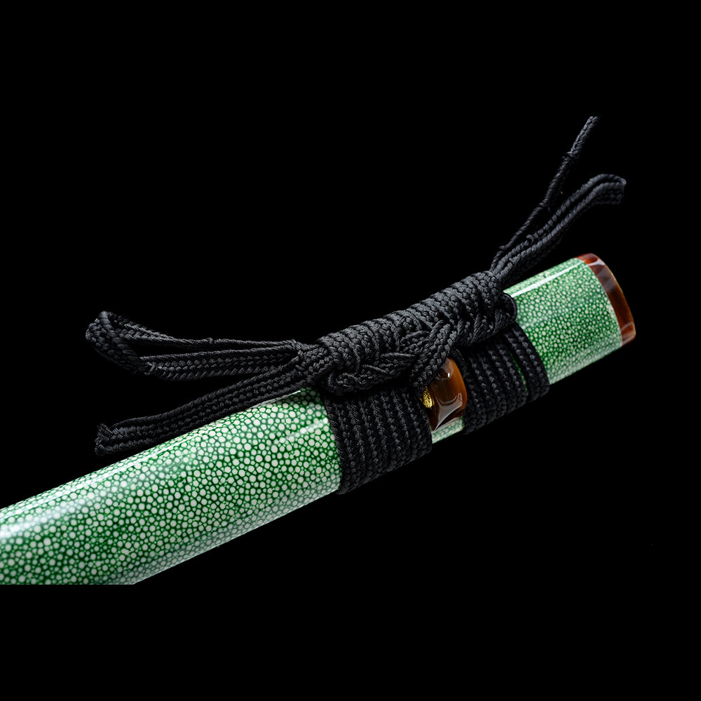 Sakura Zan Katana with Real Hamon | Full Tang Clay Tempered Five-Piece Laminated Steel Genuine Ray Skin Scabbard 105cm