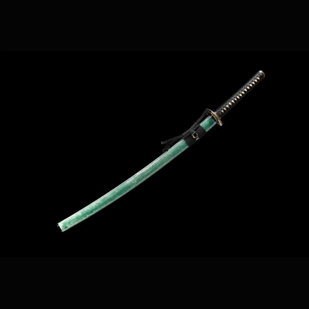 Roaring Tiger Sanmai Katana with Real Hamon | Full Tang Laminated Steel Pearl Rayskin Scabbard 103cm