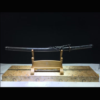 Sea Dragon Gomai Katana with Real Hamon | Full Tang 5-Piece Laminated Steel Rayskin Scabbard 103cm