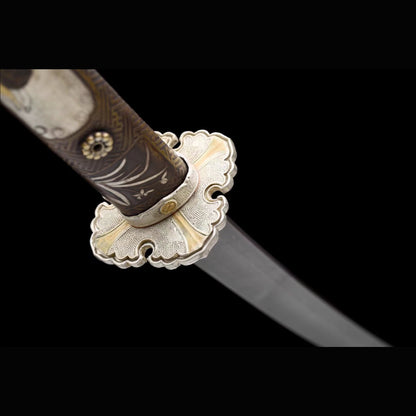 Tokugawa Shogunate Tachi | Full Tang Twisted Dense Ladder Damascus Steel All-Copper Scabbard 120cm