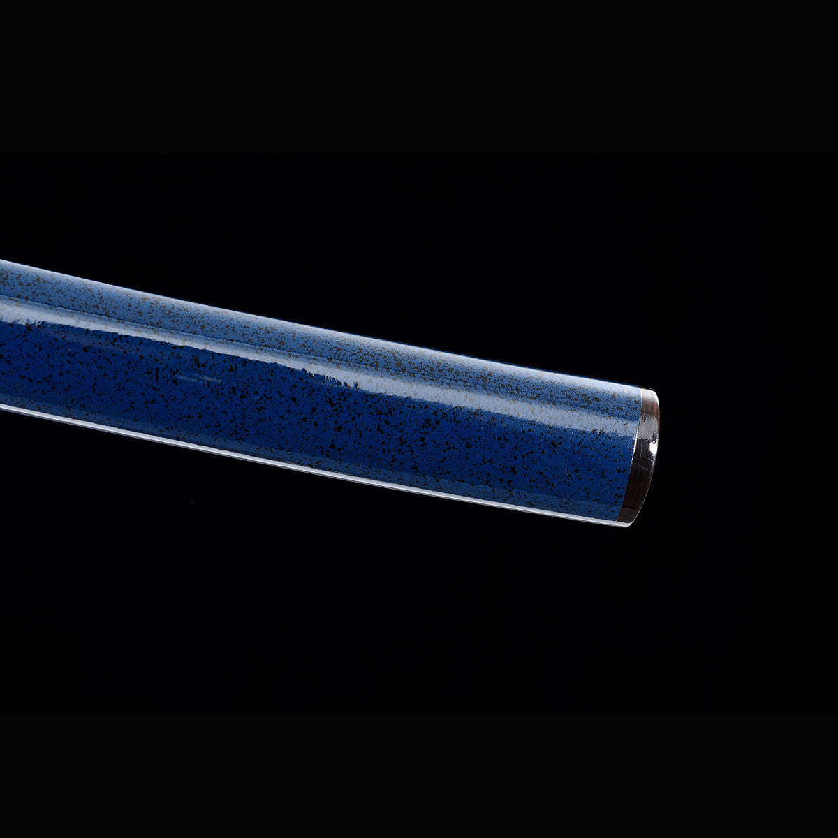 Azure Wave Folded Steel Katana with Real Hamon | Full Tang 8000-Layer Tri-Color Polished Buffalo Horn 103cm