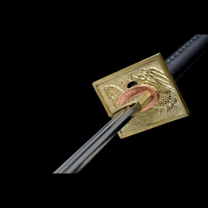 Sakura Zan Katana with Real Hamon | Full Tang Clay Tempered Five-Piece Laminated Steel Genuine Ray Skin Scabbard 105cm