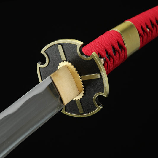 Zoro Sword _ One Piece Roronoa Zoro Sandai Kitetsu Katana Samurai Sword Replica With Red Scabbard