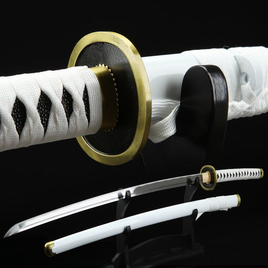 Zoro Katana _ One Piece Roronoa Zoro Wado Ichimonji Real Katana Samurai Sword Replica With White Scabbard