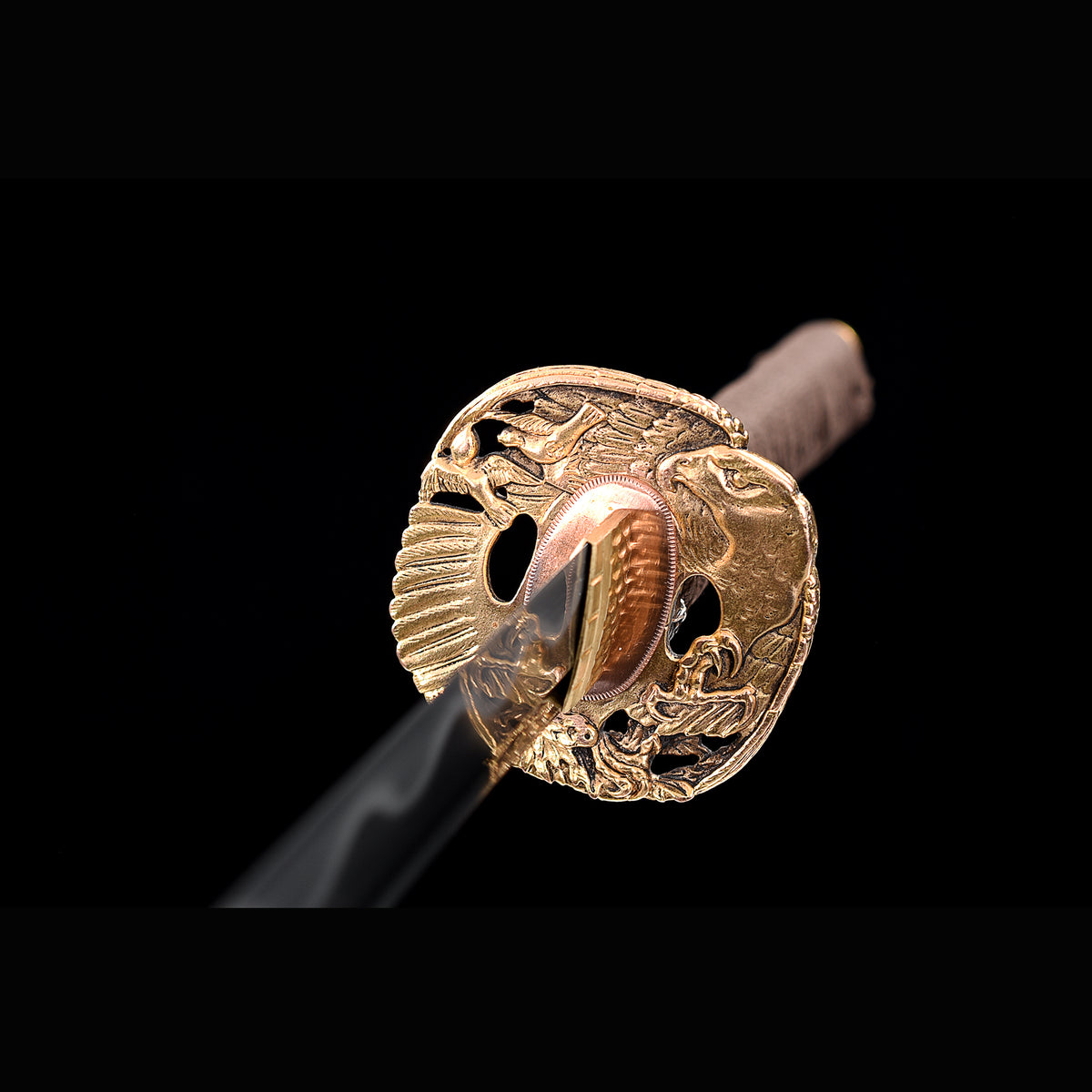 Azure Wave Folded Steel Katana with Real Hamon | Full Tang 8000-Layer Tri-Color Polished Buffalo Horn 103cm