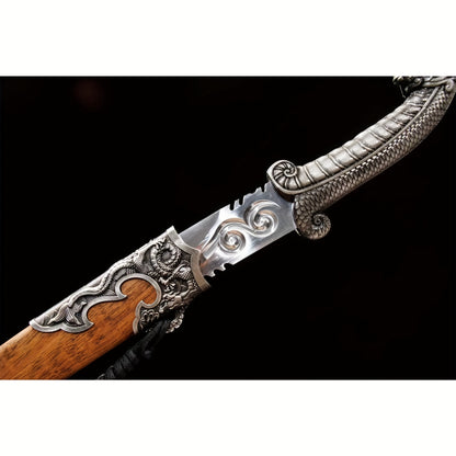 Moyu Tang Dao · Dragon Head Pommel Natural Wood Scabbard (106.5cm)