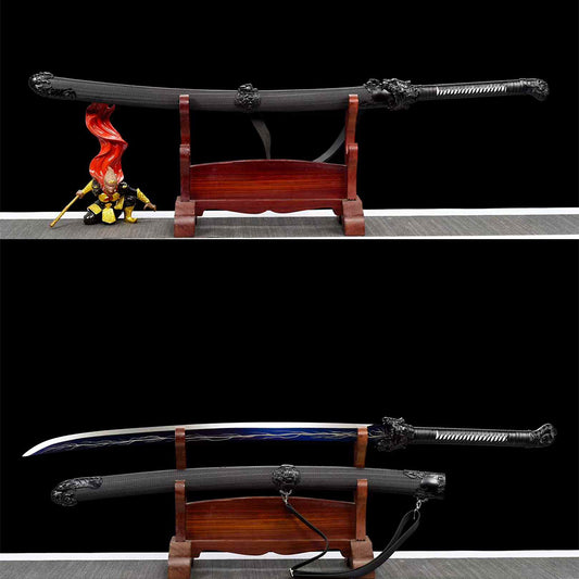 Handcrafted Full Tang Sword  Embroidered Spring Knife ~ Thunder