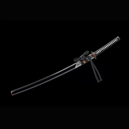 Tamahagane Choji Katana with Real Hamon | Full Tang 18-Stage Polished Black Urushi Scabbard 102cm