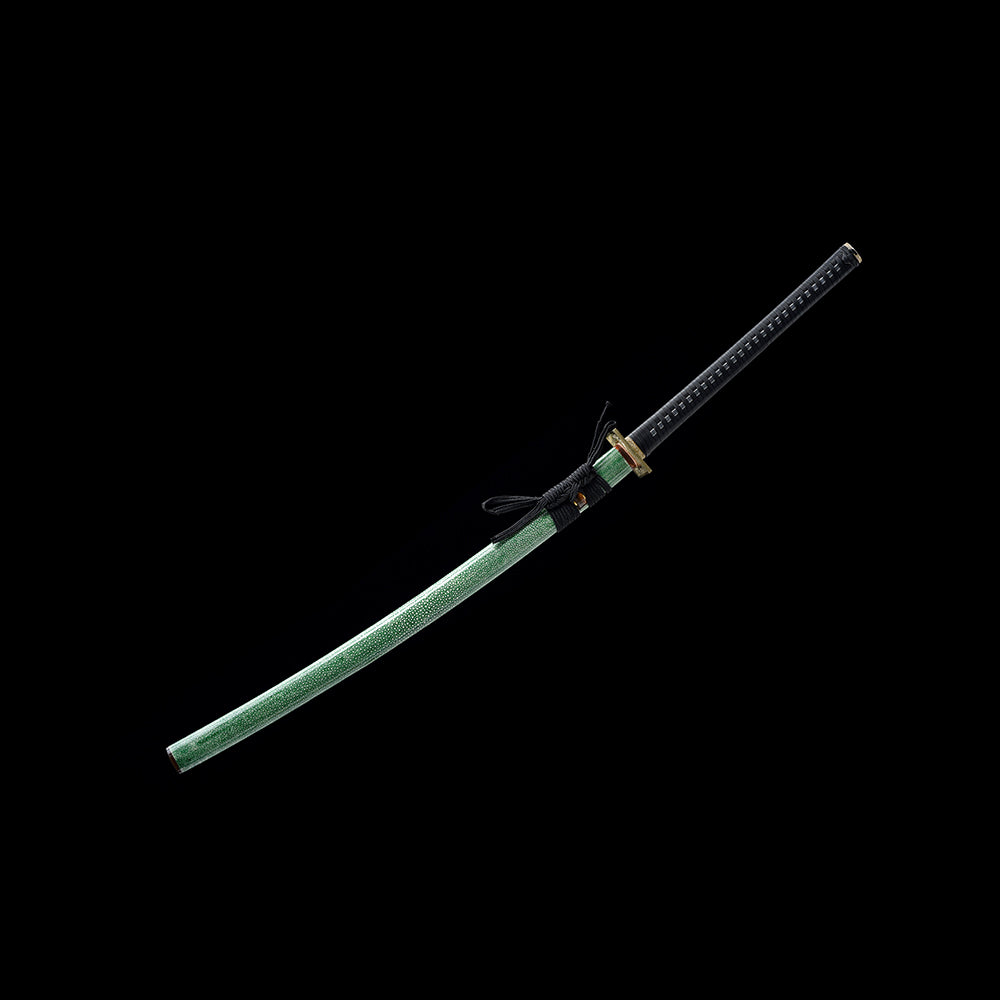 Sakura Zan Katana with Real Hamon | Full Tang Clay Tempered Five-Piece Laminated Steel Genuine Ray Skin Scabbard 105cm