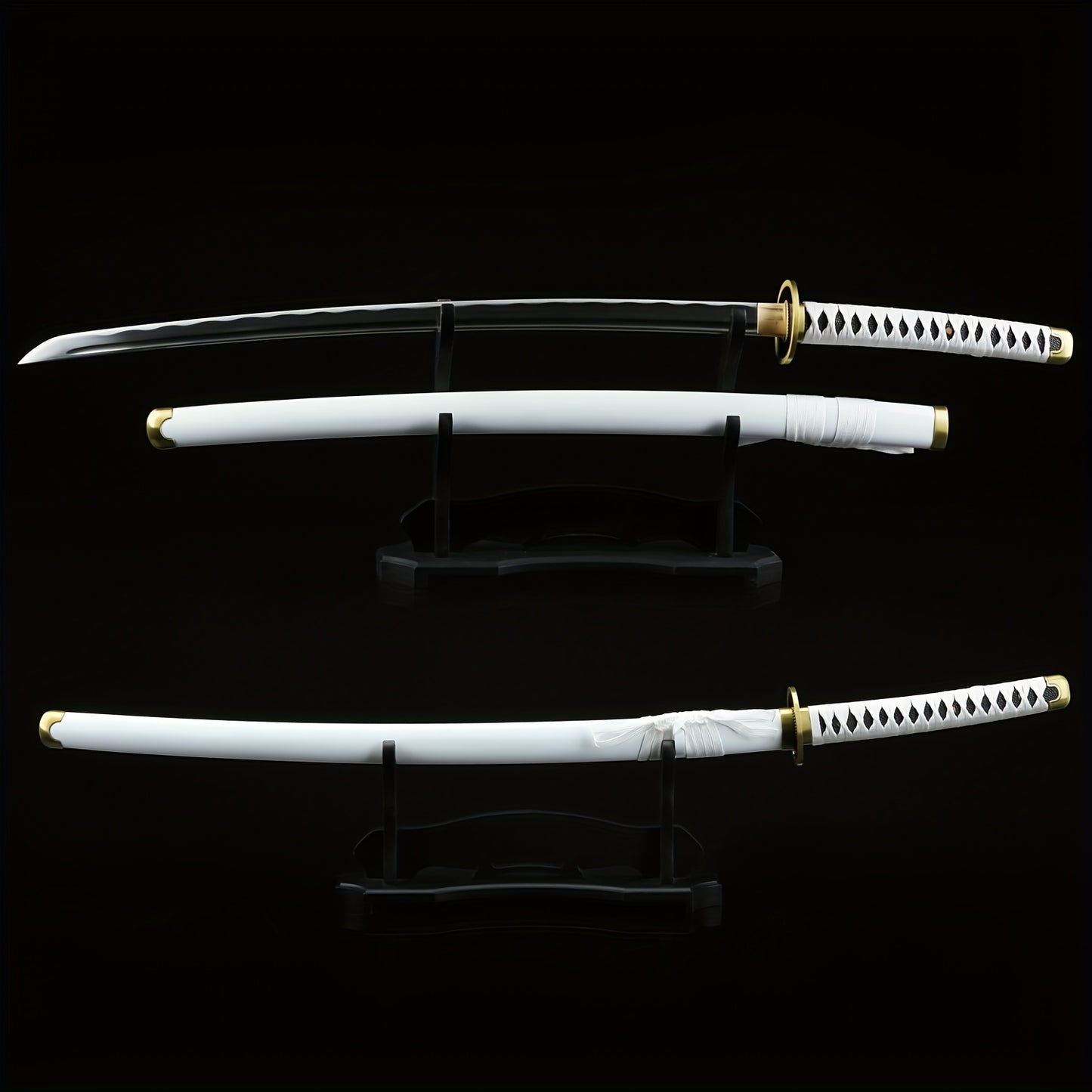 White Katana · Round Gold Tsuba Full Tang (103cm)