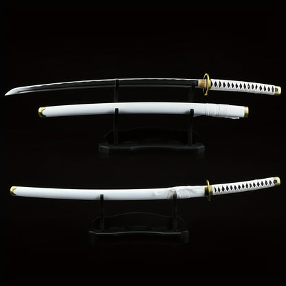 White Katana · Round Gold Tsuba Full Tang (103cm)