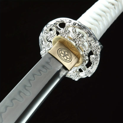 Valkyrie · T10 Clay Tempered Katana · White Dragon Scabbard (41in)