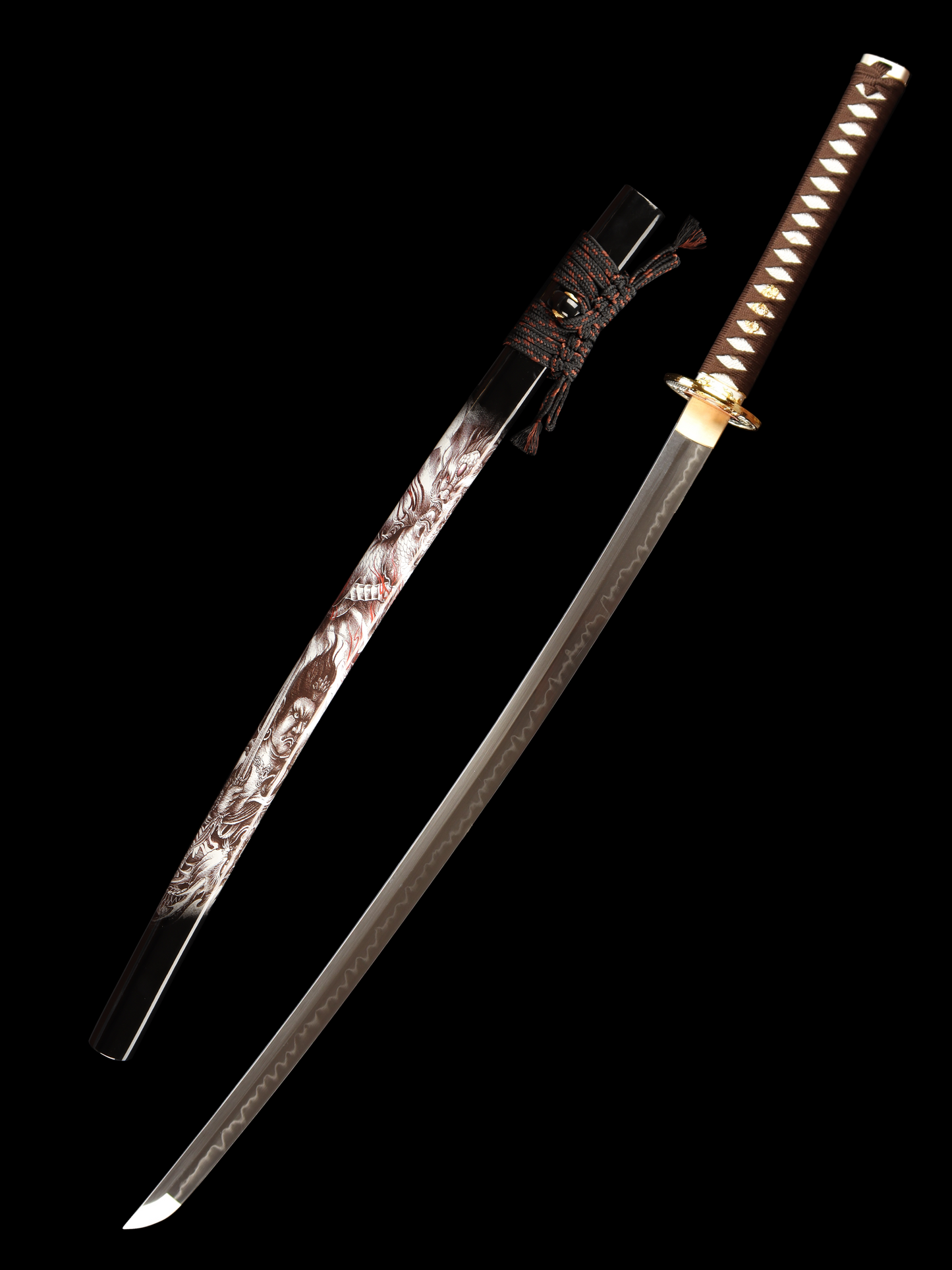 103cm/40.55 inch authentic hand-forged T10 steel burnt blade copper-clad samurai sword - Ba Dao