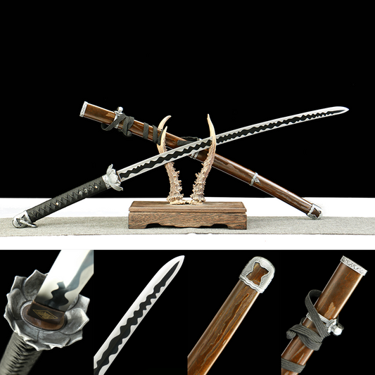 Immortal Cut Gate Opener - 1065 Steel Katana with Oil Quenched & Tempered Blade, Wooden Scabbard, Zinc Alloy Fittings - Unique Collector Sword