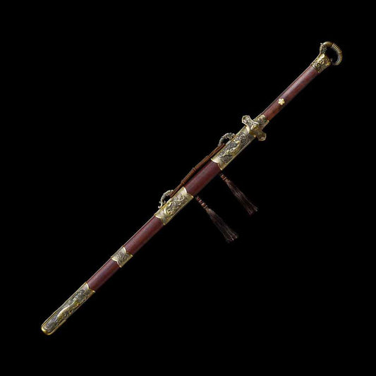 Ring-handled Knife ~ Linyuan With Pattern Steel Blade