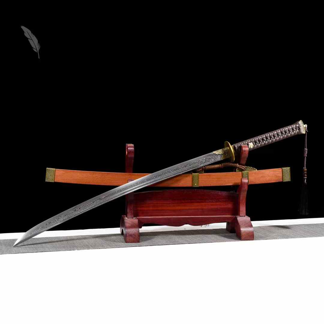 Ming official sword · patterned steel ~ demon-suppressing [Dragon and Phoenix sandalwood style] SHARP