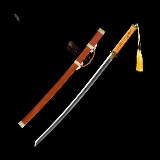 Copper-clad recurved Tang sword [Dragon and Phoenix sandalwood style](SHARP)