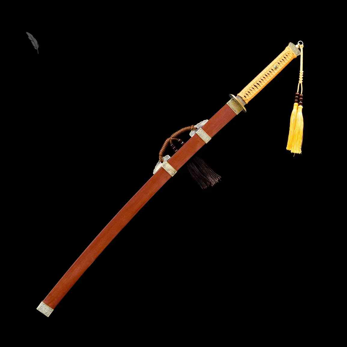 Copper-clad recurved Tang sword [Dragon and Phoenix sandalwood style](SHARP)