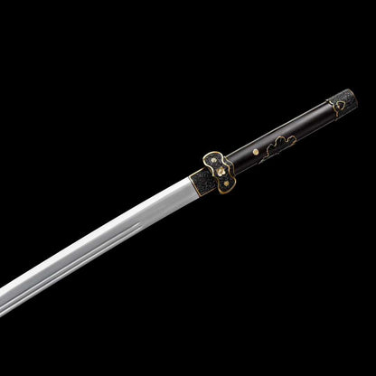 Black Gold Embroidered Spring Knife ~ Falling Shadow (SHARP)