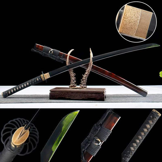 Gucha Peacock Mirror Polished Katana – Fully Sharpened 1065 High Carbon Steel