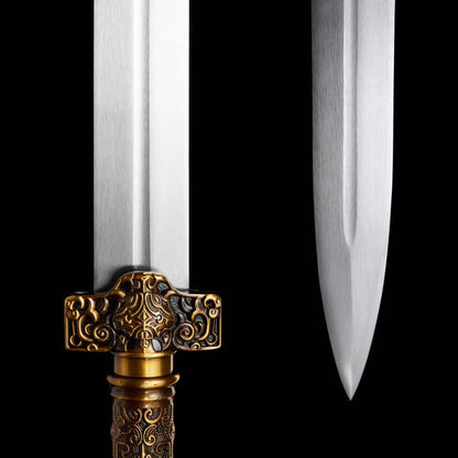 Crimson Flame Chu Jian | Full Tang High Manganese Steel Brocade Scabbard 91cm