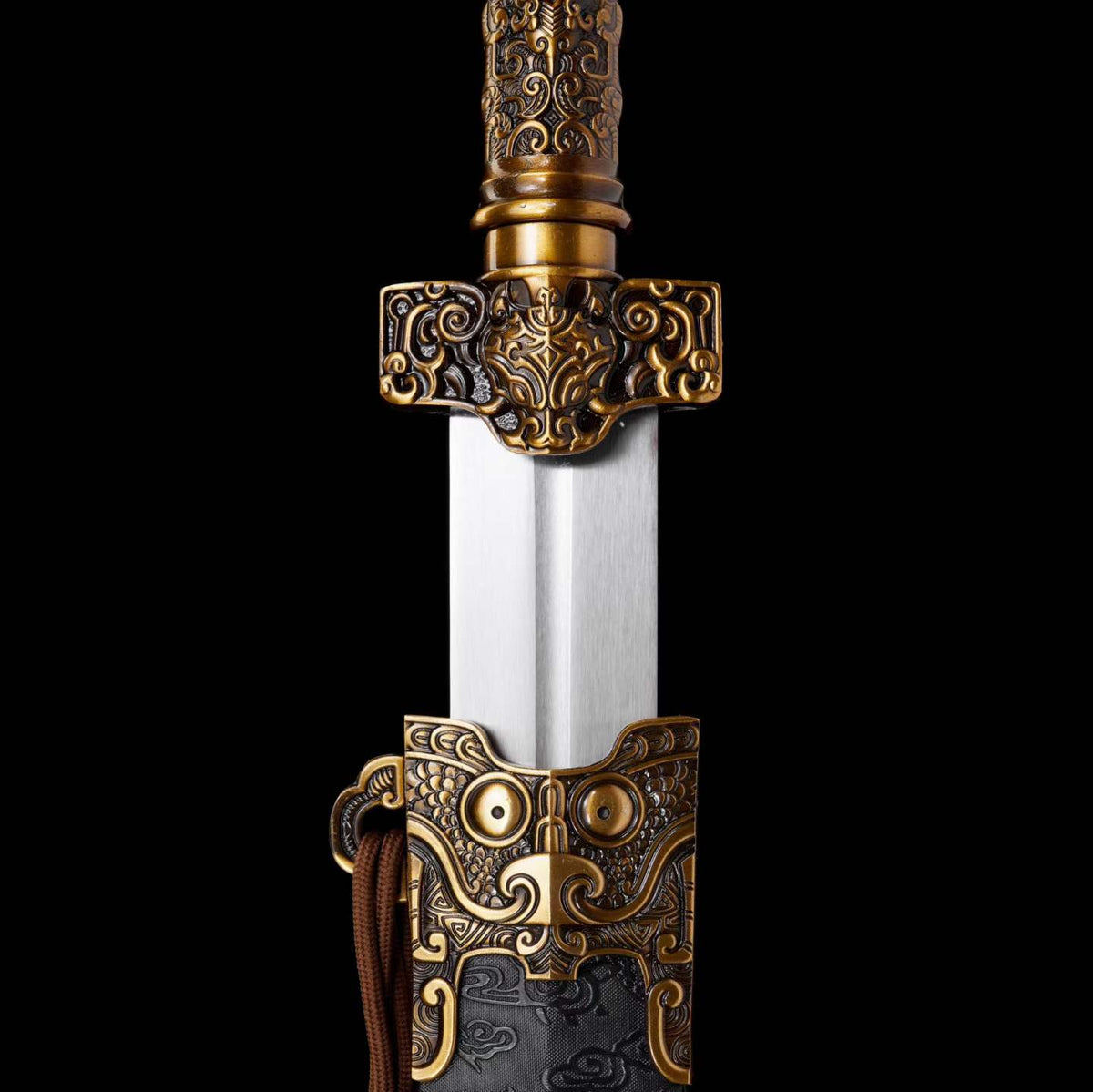 Crimson Flame Chu Jian | Full Tang High Manganese Steel Brocade Scabbard 91cm