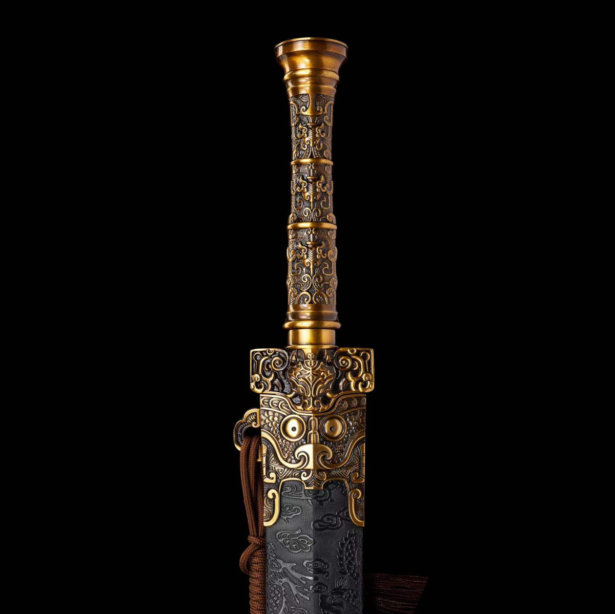 Crimson Flame Chu Jian | Full Tang High Manganese Steel Brocade Scabbard 91cm