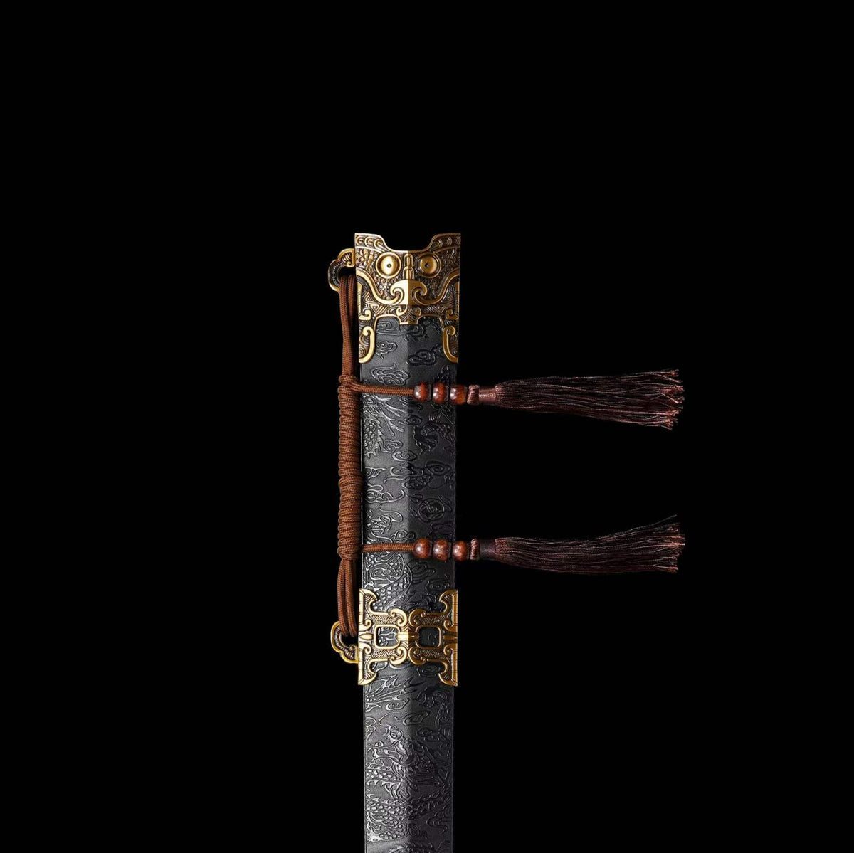 Crimson Flame Chu Jian | Full Tang High Manganese Steel Brocade Scabbard 91cm