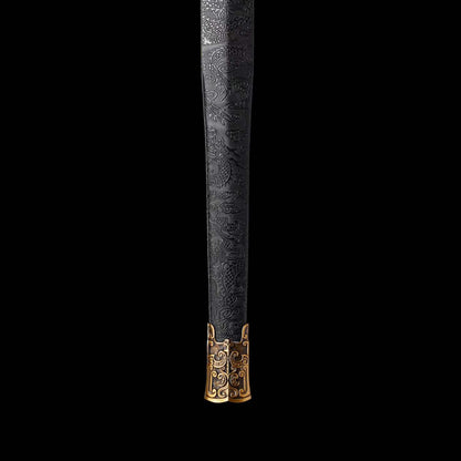 Crimson Flame Chu Jian | Full Tang High Manganese Steel Brocade Scabbard 91cm