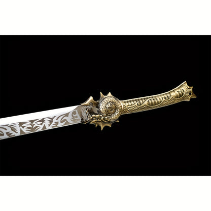 Gold Crocodile-Tail Dao · Dragon Handle Full Tang (93cm)