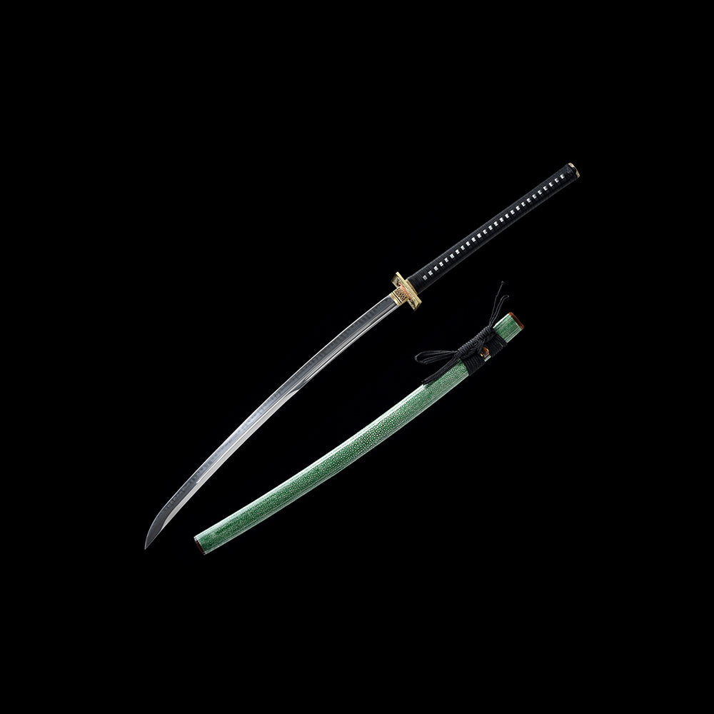 Sakura Zan Katana with Real Hamon | Full Tang Clay Tempered Five-Piece Laminated Steel Genuine Ray Skin Scabbard 105cm