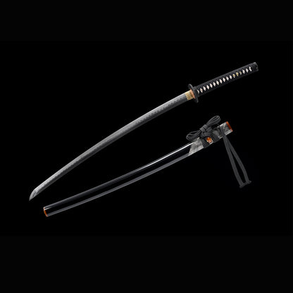 Tamahagane Choji Katana with Real Hamon | Full Tang 18-Stage Polished Black Urushi Scabbard 102cm