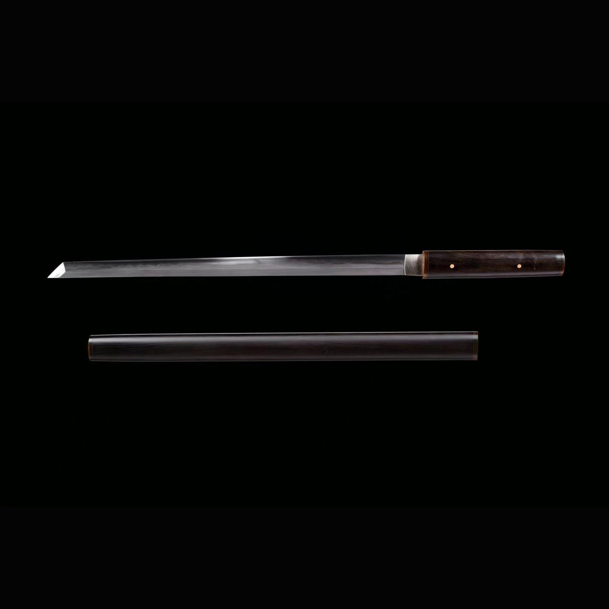 Swift Gale Wootz Steel Iaido Wakizashi with Real Hamon | Full Tang Natural Ebony Wood 75cm