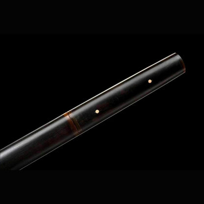 Natural Ebony Wootz Steel Iaido Sword with Real Hamon | Full Tang Natural Horn Accents 99cm