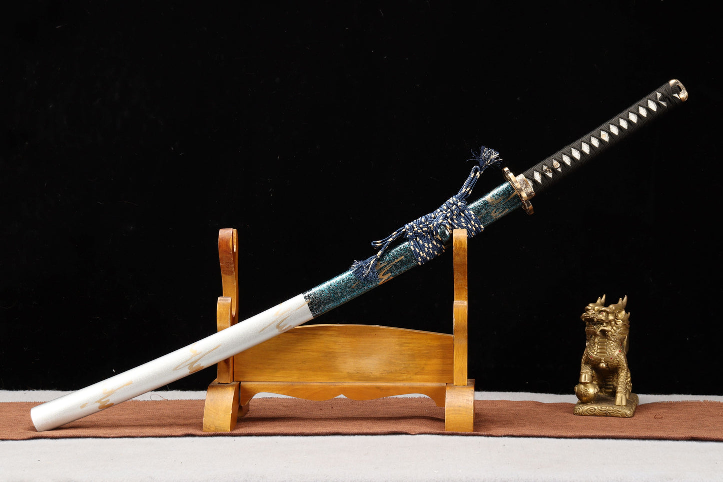 103cm/40.55 inch authentic hand-forged patterned steel copper-clad samurai sword - Flower Language