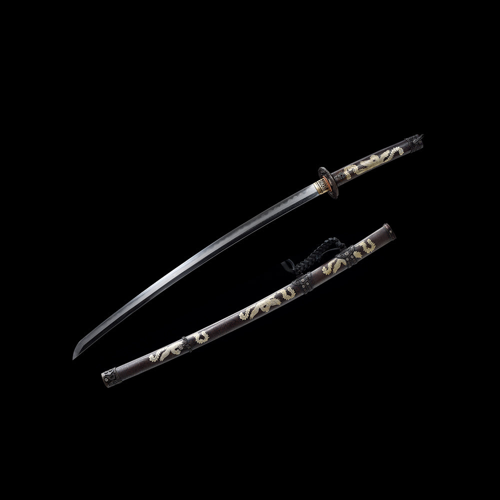 Imperial Sakura Tachi | Clay Tempered Pattern Steel Gilt Gold & Silver Copper Scabbard Collector Sword