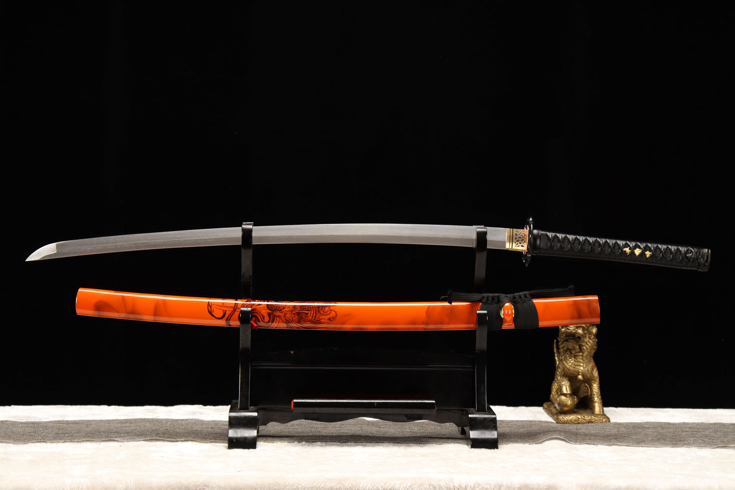 103cm/40.55 inch authentic hand-forged patterned steel high-performance samurai sword, a sword dragon warrior