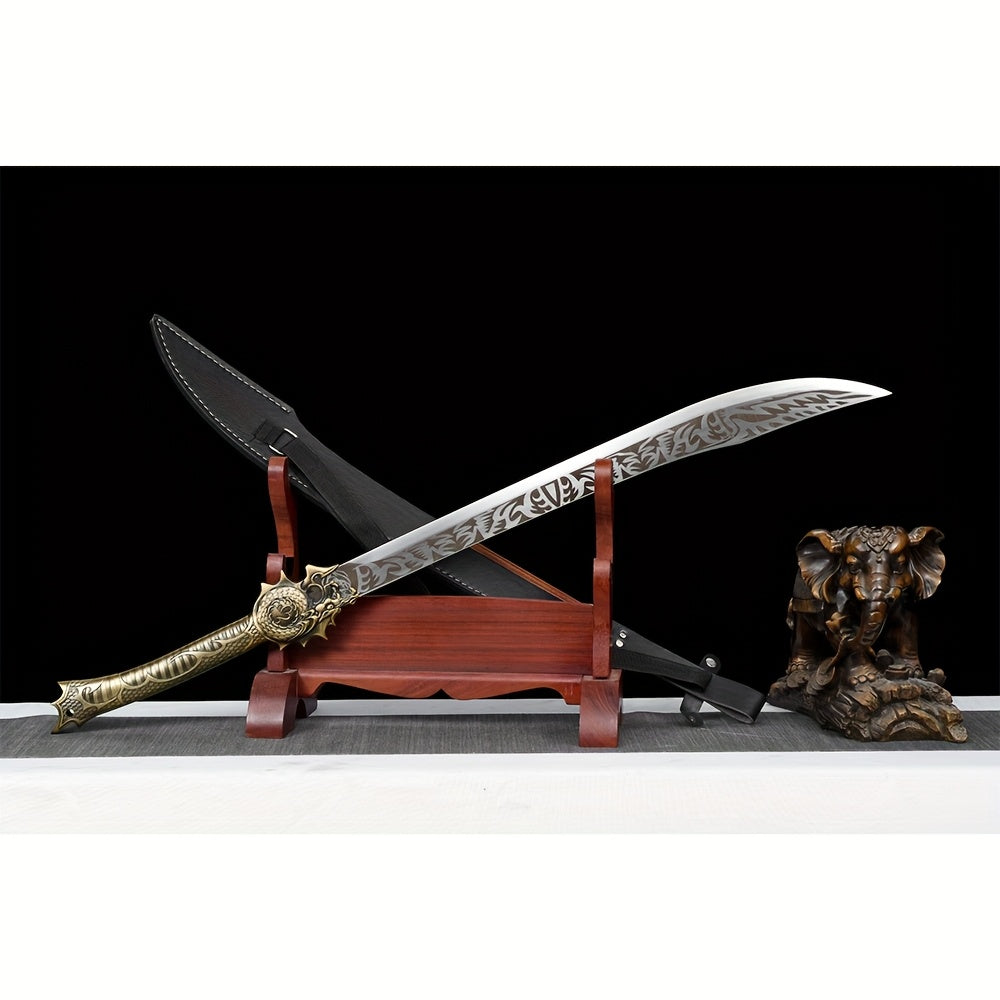 Gold Crocodile-Tail Dao · Dragon Handle Full Tang (93cm)
