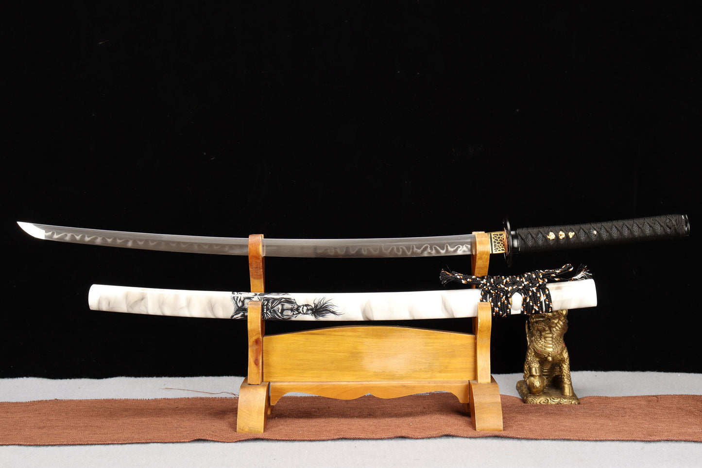 103cm/40.55 inch Authentic hand-forged T10 steel burnt blade samurai sword - Miyamoto