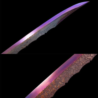 Handcrafted Full Tang Sword  One-piece Embroidered Spring Knife ~ Soul Devourer
