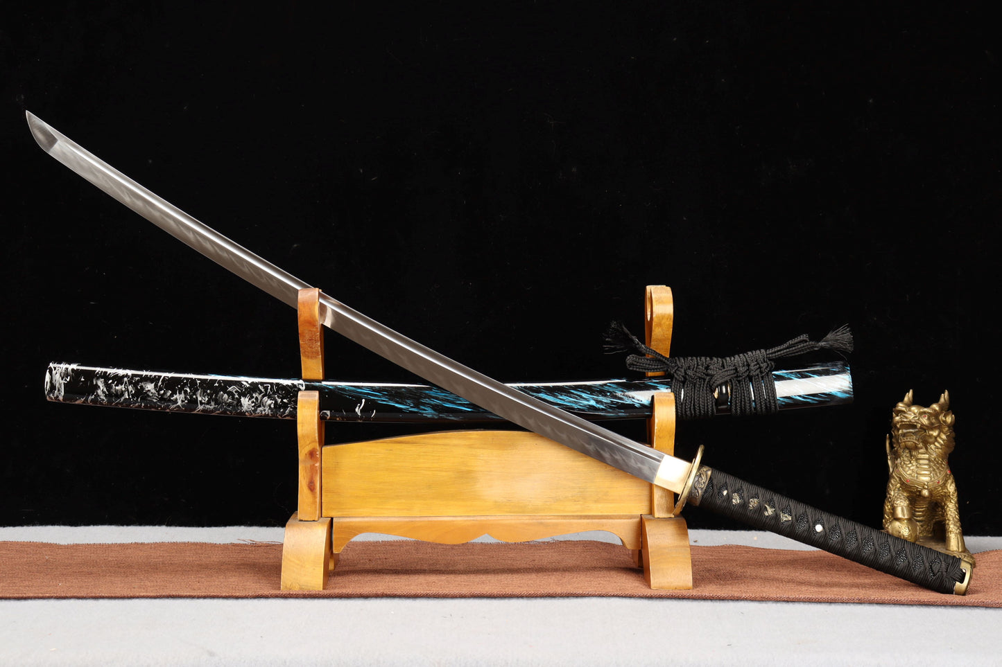 103cm/40.55 inch authentic hand-forged T10 burnt blade samurai sword liuyun